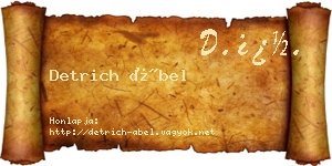 Detrich Ábel névjegykártya
